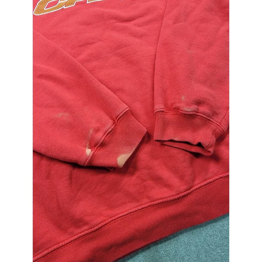 Vintage Reebok Kansas City‎ Chiefs Sweater Mens M Red Sweatshirt BLEACH NFL Y2K